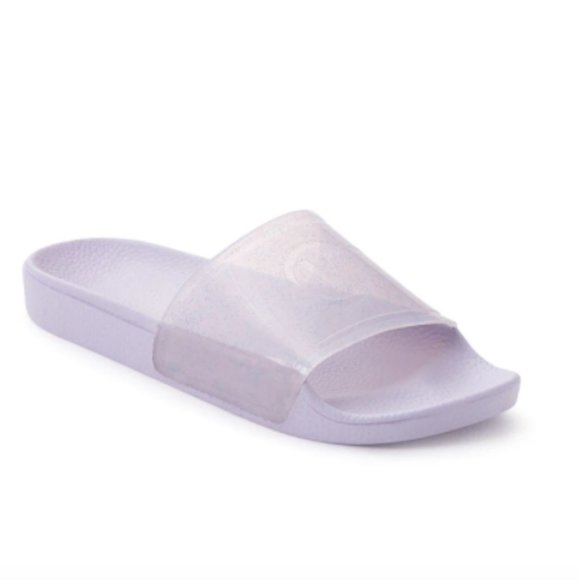 purple vans slides